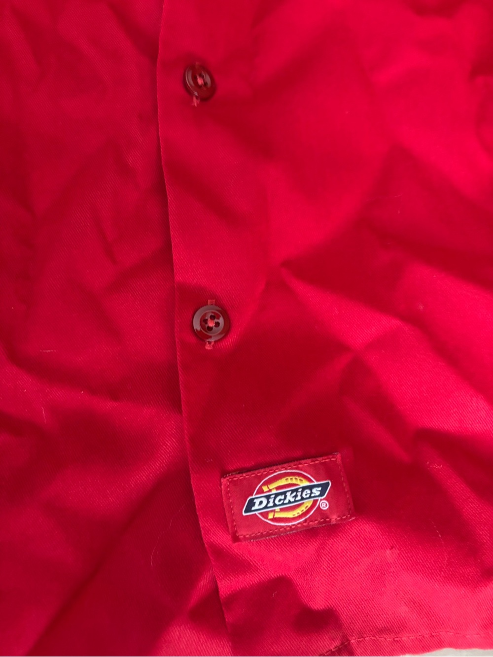 Dickies Men’s Red Casual Button-Down Work Shirt - Picture 2 of 4